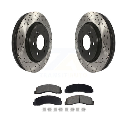 Drilled Slot Brake Rotor & Semi-Metallic Pad Front Kit For Ford F-150 Expedition