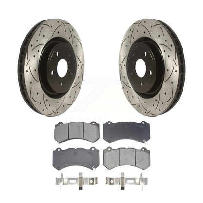 Drill Slot Brake Rotor Semi-Metallic Pad Front Kit For Jeep Grand Cherokee Dodge