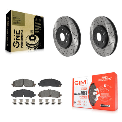 Drill Slot Brake Rotor Semi-Metallic Pad Front Kit For Chevrolet Traverse Blazer