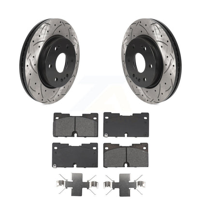 Drilled Slot Brake Rotor Semi-Metallic Pad Front Kit For GMC Chevrolet Silverado