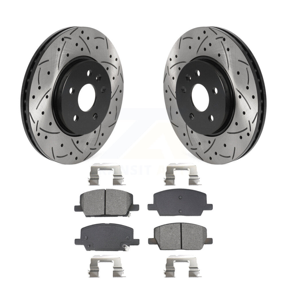 Drilled Slot Brake Rotors Semi-Metallic Pad Front Kit For Buick Encore Chevrolet