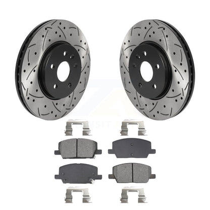 Drilled Slot Brake Rotors Semi-Metallic Pad Front Kit For Buick Encore Chevrolet