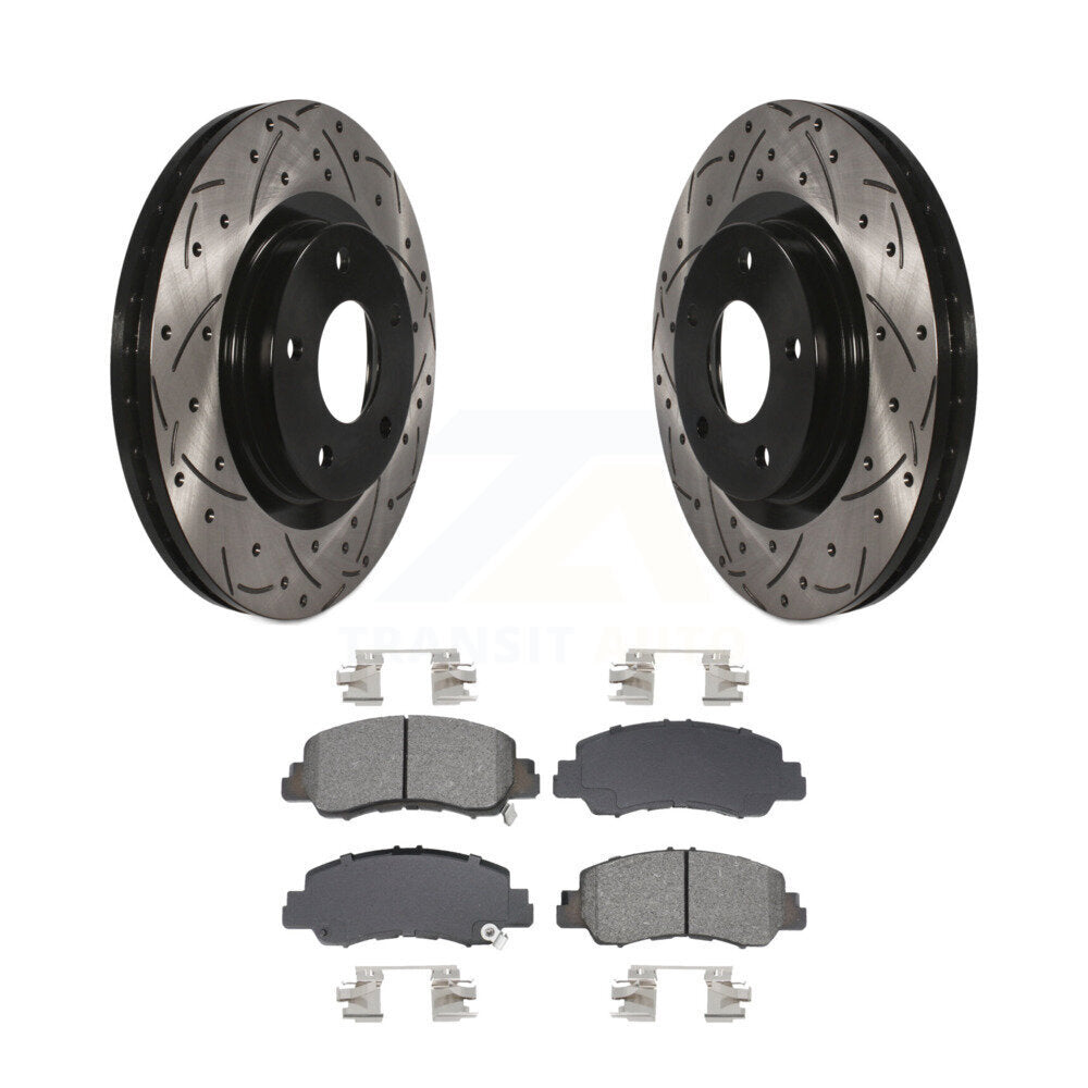 Drill Slot Brake Rotors Semi-Metallic Pad Front Kit For Mitsubishi Eclipse Cross
