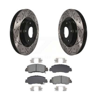 Drill Slot Brake Rotors Semi-Metallic Pad Front Kit For Mitsubishi Eclipse Cross