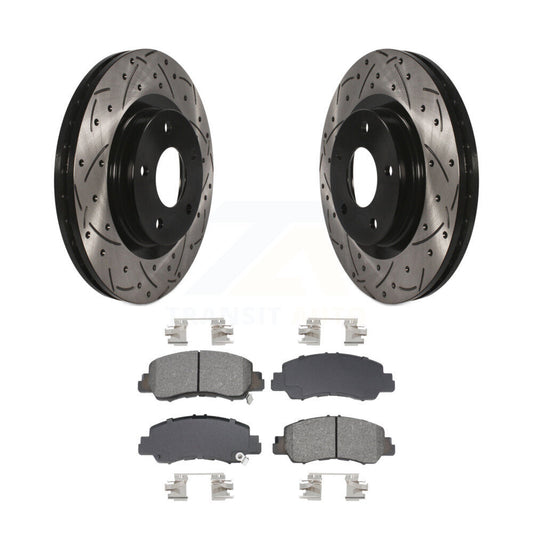 Drill Slot Brake Rotors Semi-Metallic Pad Front Kit For Mitsubishi Eclipse Cross