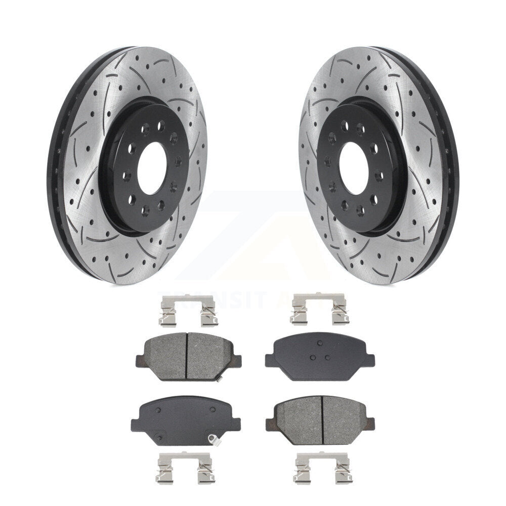 Drilled Slot Brake Rotor & Semi-Metallic Pad Front Kit For Chevrolet Equinox GMC