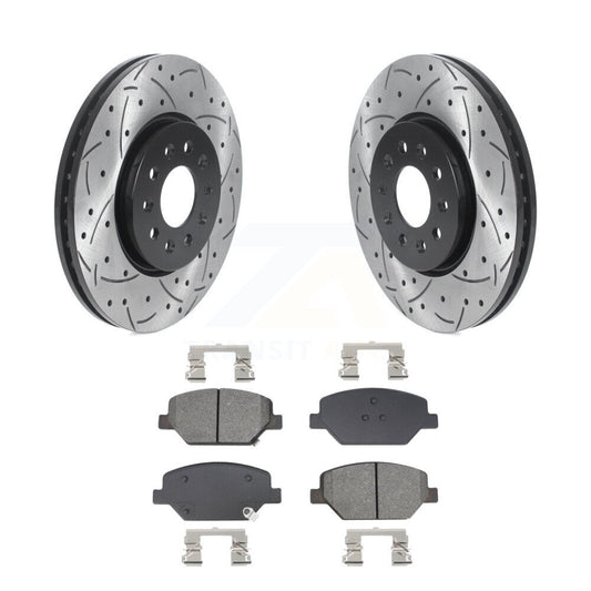 Drilled Slot Brake Rotor & Semi-Metallic Pad Front Kit For Chevrolet Equinox GMC
