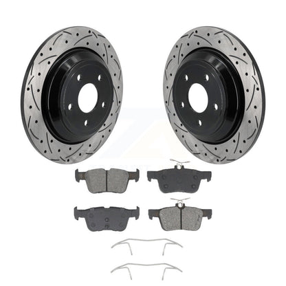 Drilled Slot Brake Rotor Semi-Metallic Pad Rear Kit For Ford Escape Bronco Sport