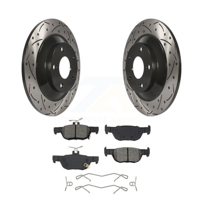 Drill Slot Disc Brake Rotors Semi-Metallic Pad Rear Kit For Mazda CX-30 MX-30 EV