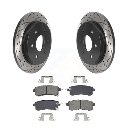 Coated Drill Slot Disc Brake Rotors Semi-Metallic Pad Rear Kit For Nissan Armada