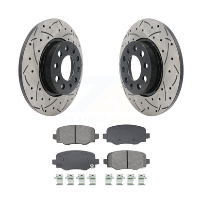 Drill Slot Brake Rotor Semi-Metallic Pad Rear Kit For Jeep Renegade Dodge Hornet