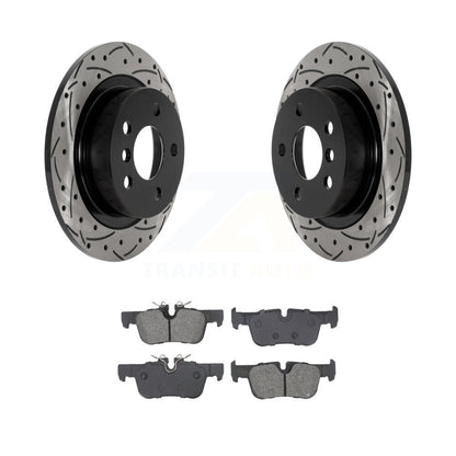 Drill Slot Brake Rotor Semi-Metallic Pad Rear Kit For Mini Cooper Countryman BMW