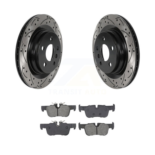 Drill Slot Brake Rotor Semi-Metallic Pad Rear Kit For BMW X1 Mini X2 Cooper 228i