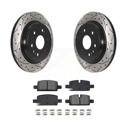 Drill Slot Brake Rotor Semi-Metallic Pad Rear Kit For GMC Chevrolet Silverado XL