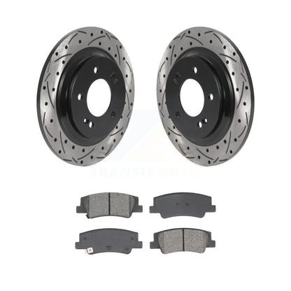 Drill Slot Brake Rotor Semi-Metallic Pad Rear Kit For Hyundai Sonata Kia Niro EV