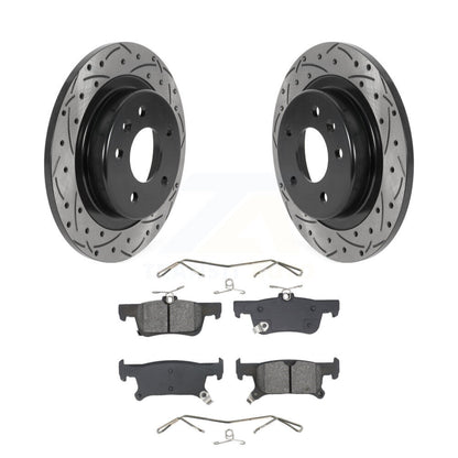 Coated Drill Slot Disc Brake Rotor Semi-Metallic Pad Rear Kit For Buick Envision