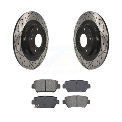 Drilled Slot Brake Rotor Semi-Metallic Pad Rear Kit For Mitsubishi Eclipse Cross
