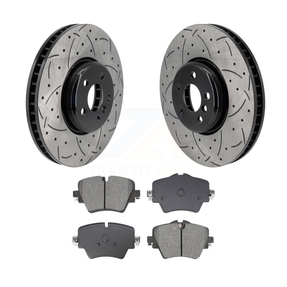 Drill Slot Brake Rotor Semi-Metallic Pad Front Kit For 2021 Toyota GR Supra 2.0L