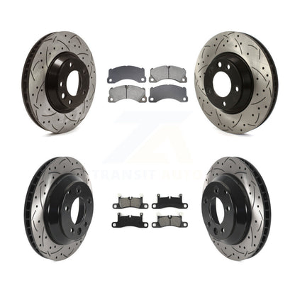 Disc Brake Rotors And Semi-Metallic Pad Front Rear Kit (6Pc) For Porsche Cayenne