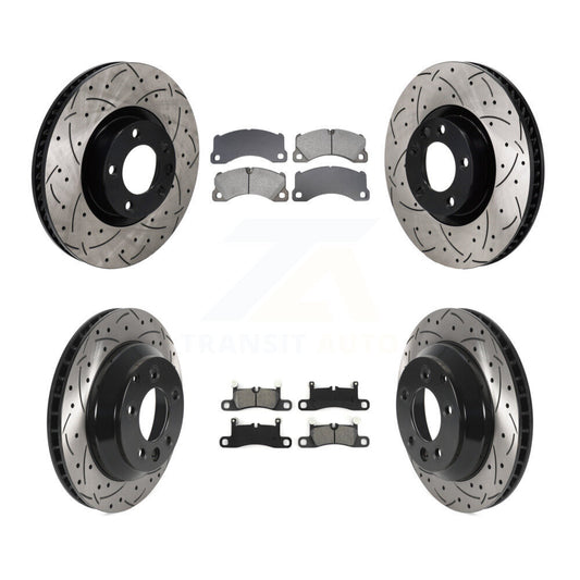 Disc Brake Rotor & Semi-Metallic Pad Front Rear Kit (6Pc) For Volkswagen Touareg