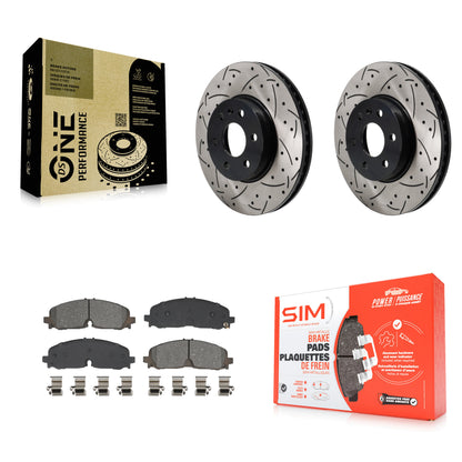 Drilled Slot Brake Rotors Semi-Metallic Pad Front Kit For Chevrolet Colorado GMC
