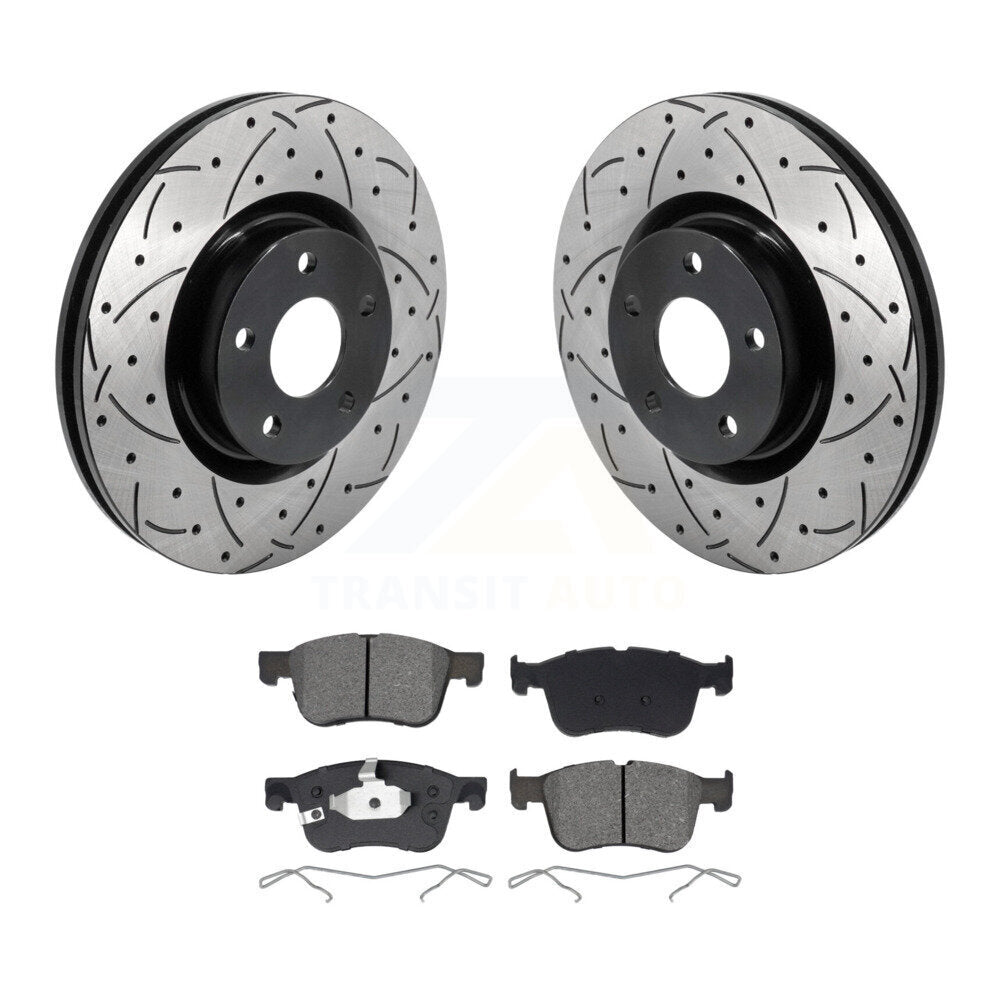 Drill Slot Brake Rotors Semi-Metallic Pad Front Kit For Ford Escape Bronco Sport