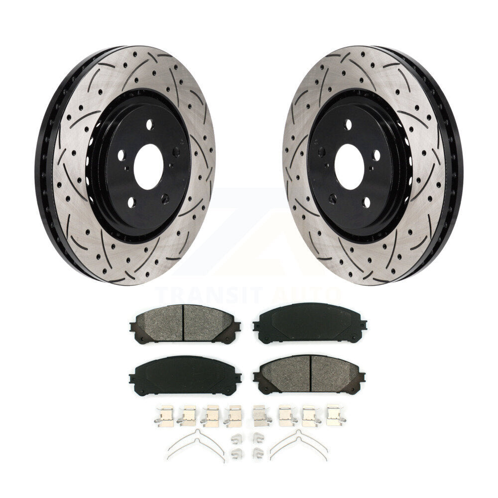 Drill Slot Brake Rotors Semi-Metallic Pad Front Kit For Toyota Sienna RAV4 Prime