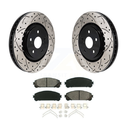 Drill Slot Brake Rotors Semi-Metallic Pad Front Kit For Toyota Sienna RAV4 Prime