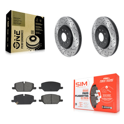 Drilled Slot Brake Rotor & Semi-Metallic Pad Front Kit For Chevrolet Equinox GMC