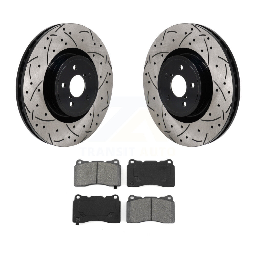 Drill Slot Brake Rotor Semi-Metallic Pad Front Kit For Subaru BRZ Impreza Toyota
