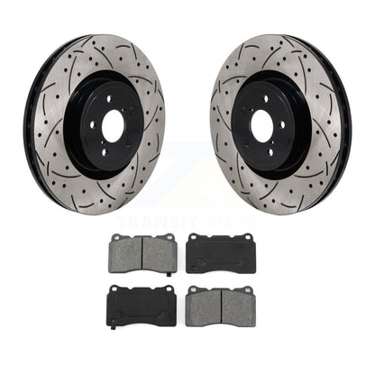 Drill Slot Brake Rotor Semi-Metallic Pad Front Kit For Subaru BRZ Impreza Toyota