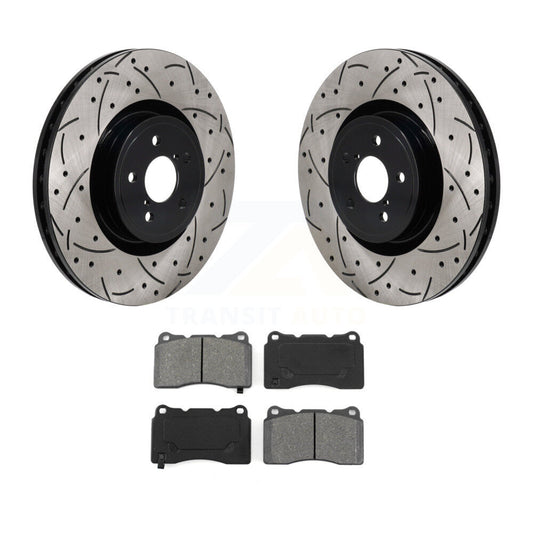 Drill Slot Brake Rotor Semi-Metallic Pad Front Kit For Subaru BRZ Impreza Toyota