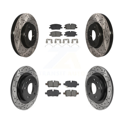Drill Slot Brake Rotor Semi-Metallic Pad Front Rear Kit For Chevrolet GMC Malibu