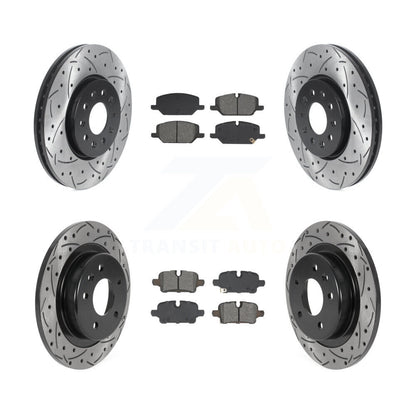 Drilled Slot Brake Rotors Semi-Metallic Pad Front Rear Kit For Chevrolet Equinox
