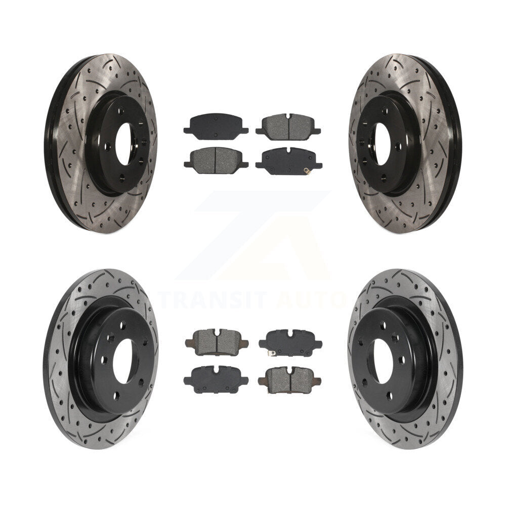 Drilled Slot Disc Brake Rotor & Semi-Metallic Pad Front Rear Kit For GMC Terrain