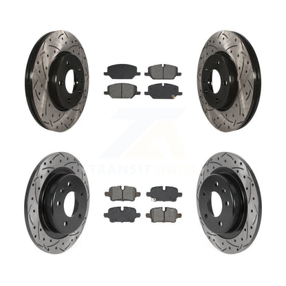 Drilled Slot Disc Brake Rotor & Semi-Metallic Pad Front Rear Kit For GMC Terrain
