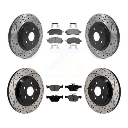Drilled Slot Brake Rotor & Semi-Metallic Pad Front Rear Kit For Subaru Crosstrek