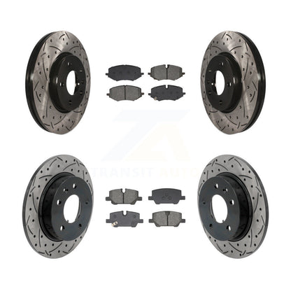 Drilled Slot Brake Rotor Semi-Metallic Pad Front Rear Kit For Chevrolet Buick GX