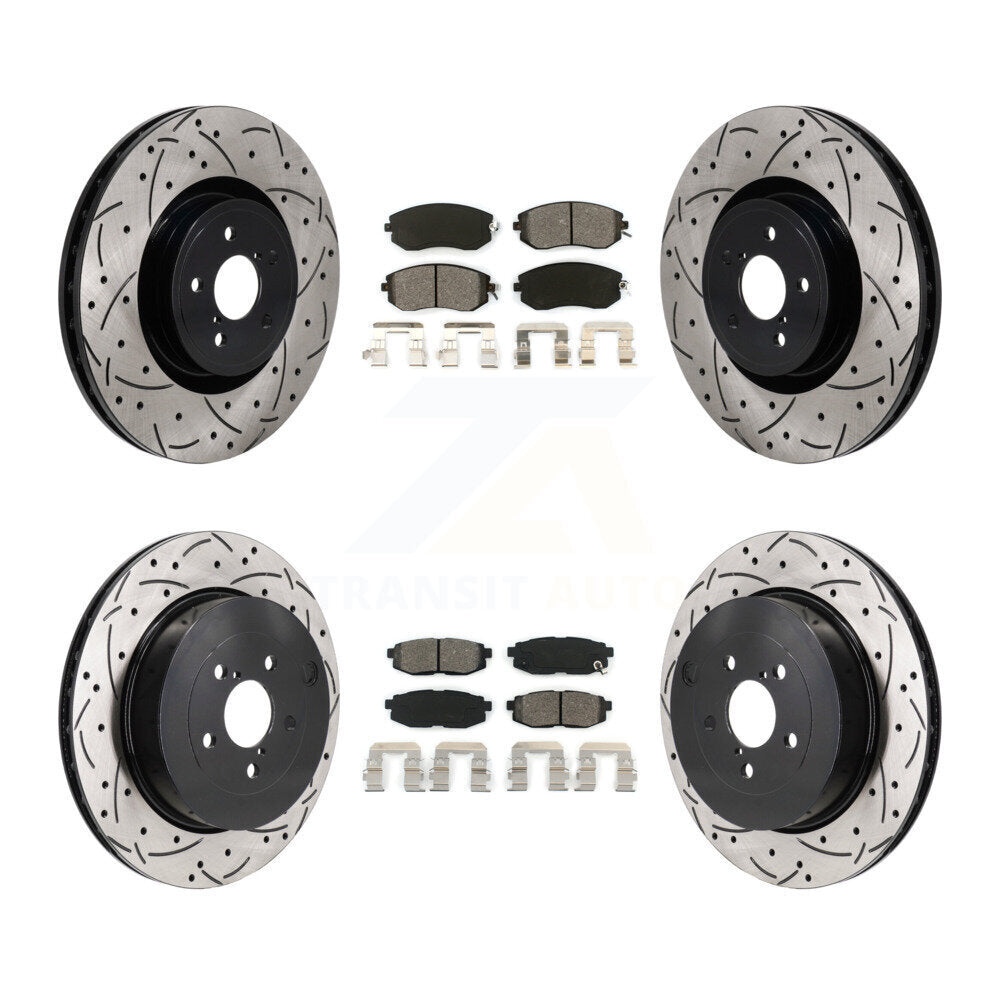 Drill Slot Brake Rotor Semi-Metallic Pad Front Rear Kit For 19 Toyota 86 Base/GT