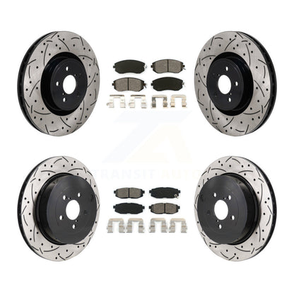 Drill Slot Brake Rotor Semi-Metallic Pad Front Rear Kit For 19 Toyota 86 Base/GT
