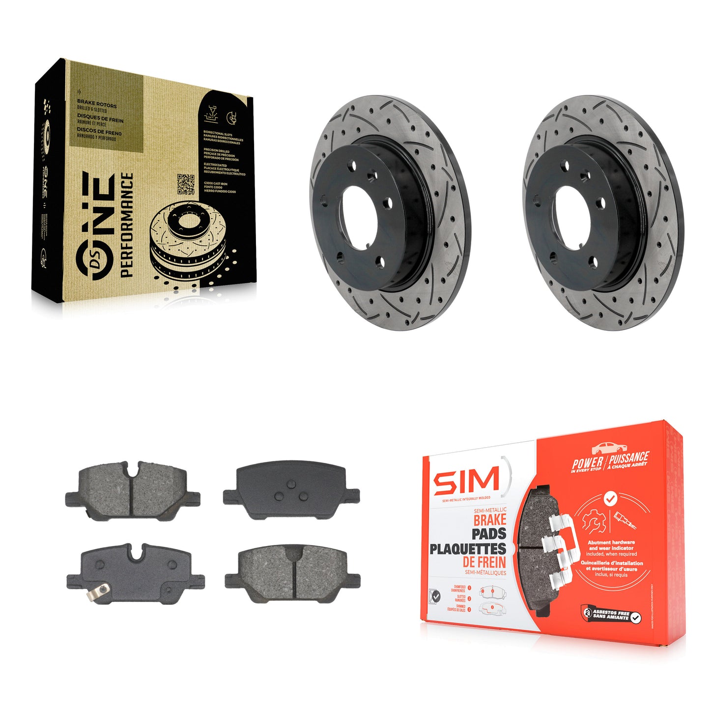 Drilled Slot Brake Rotor Semi-Metallic Pad Rear Kit For Chevrolet Trailblazer GX
