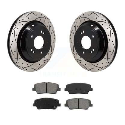 Drilled Slot Brake Rotor & Semi-Metallic Pad Rear Kit For Hyundai Equus Kia K900