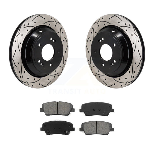 Drilled Slot Brake Rotor & Semi-Metallic Pad Rear Kit For Hyundai Equus Kia K900