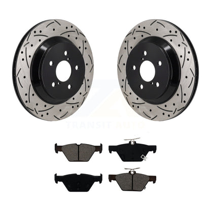 Coat Drill Slot Disc Brake Rotor Semi-Metallic Pad Rear Kit For Subaru Crosstrek