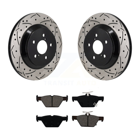 Coat Drill Slot Disc Brake Rotor Semi-Metallic Pad Rear Kit For Subaru Crosstrek