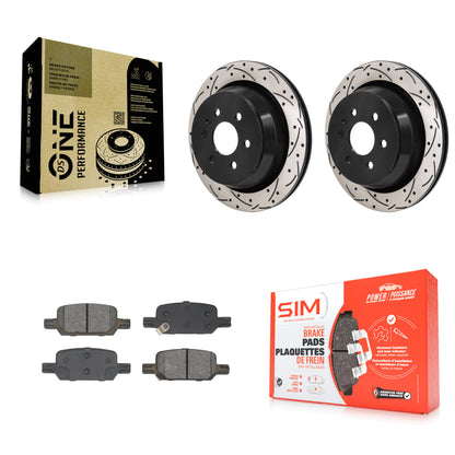 Drilled Slot Brake Rotor & Semi-Metallic Pad Rear Kit For Chevrolet Colorado GMC