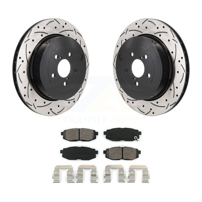 Drill Slot Disc Brake Rotors Semi-Metallic Pad Rear Kit For Subaru BRZ Toyota 86