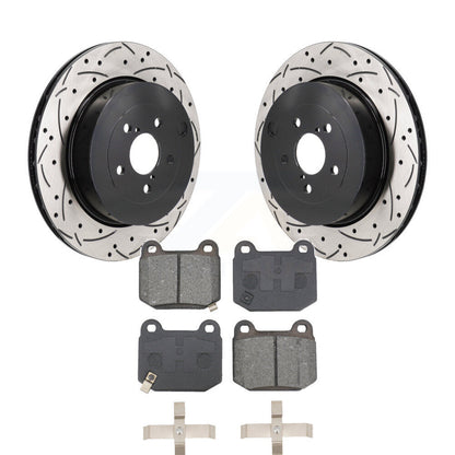 Drill Slot Disc Brake Rotors Semi-Metallic Pad Rear Kit For Subaru BRZ Toyota 86
