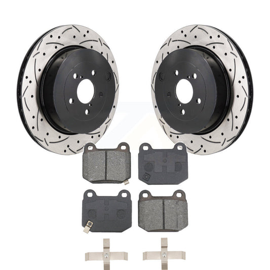 Drill Slot Disc Brake Rotors Semi-Metallic Pad Rear Kit For Subaru BRZ Toyota 86