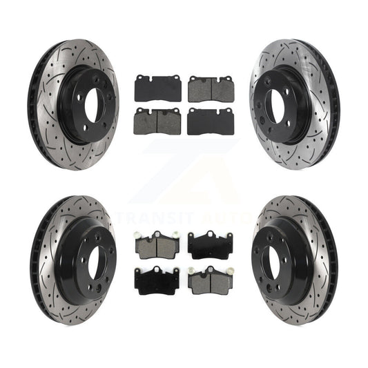 Disc Brake Rotor & Semi-Metallic Pad Front Rear Kit (6Pc) For Volkswagen Touareg